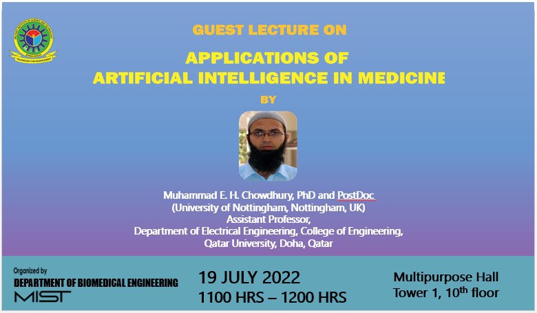 Guest Lecture on "Applications of Artificial Intelligence in Medicine"